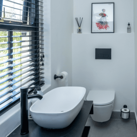 Blackened Brass Spare Toilet Roll Holder