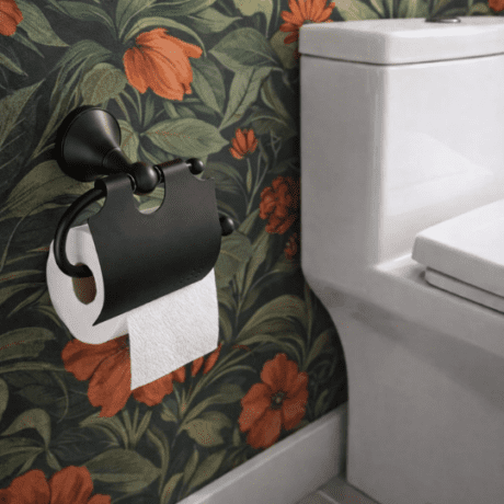 Blackened Brass Toilet Roll Holder