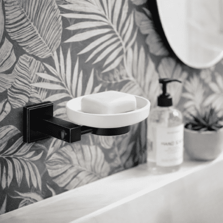 Black SQ Soap Dish