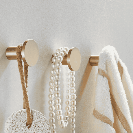 Brushed Gold Round Robe Hook