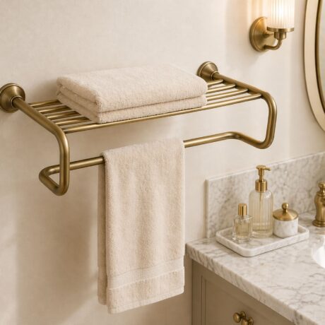 Brass Towel Rail Shelf