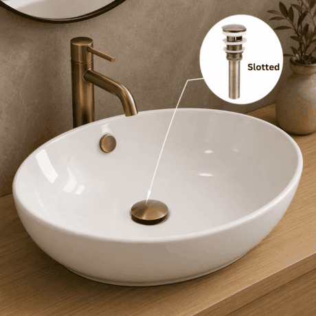 Brass Basin Pop Up Plug | Slotted