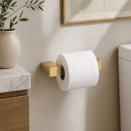 Brass Square Toilet Roll Holder